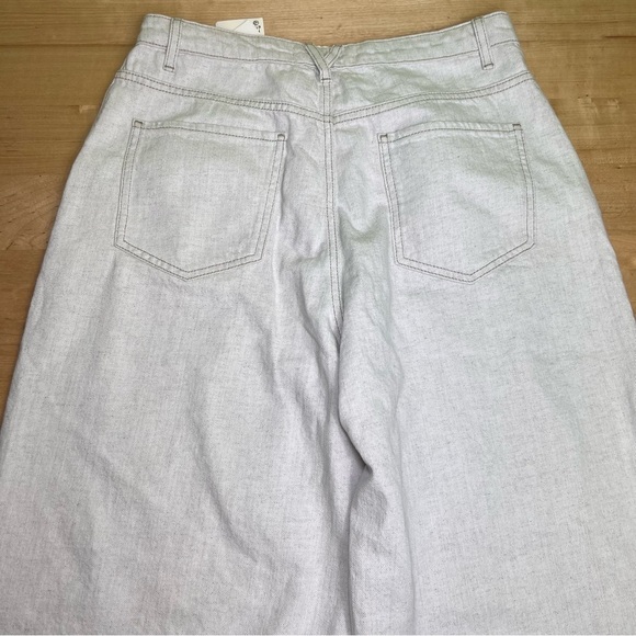 ZARA cotton/linen neutral flare high waist pants size M NWT - Picture 8 of 8